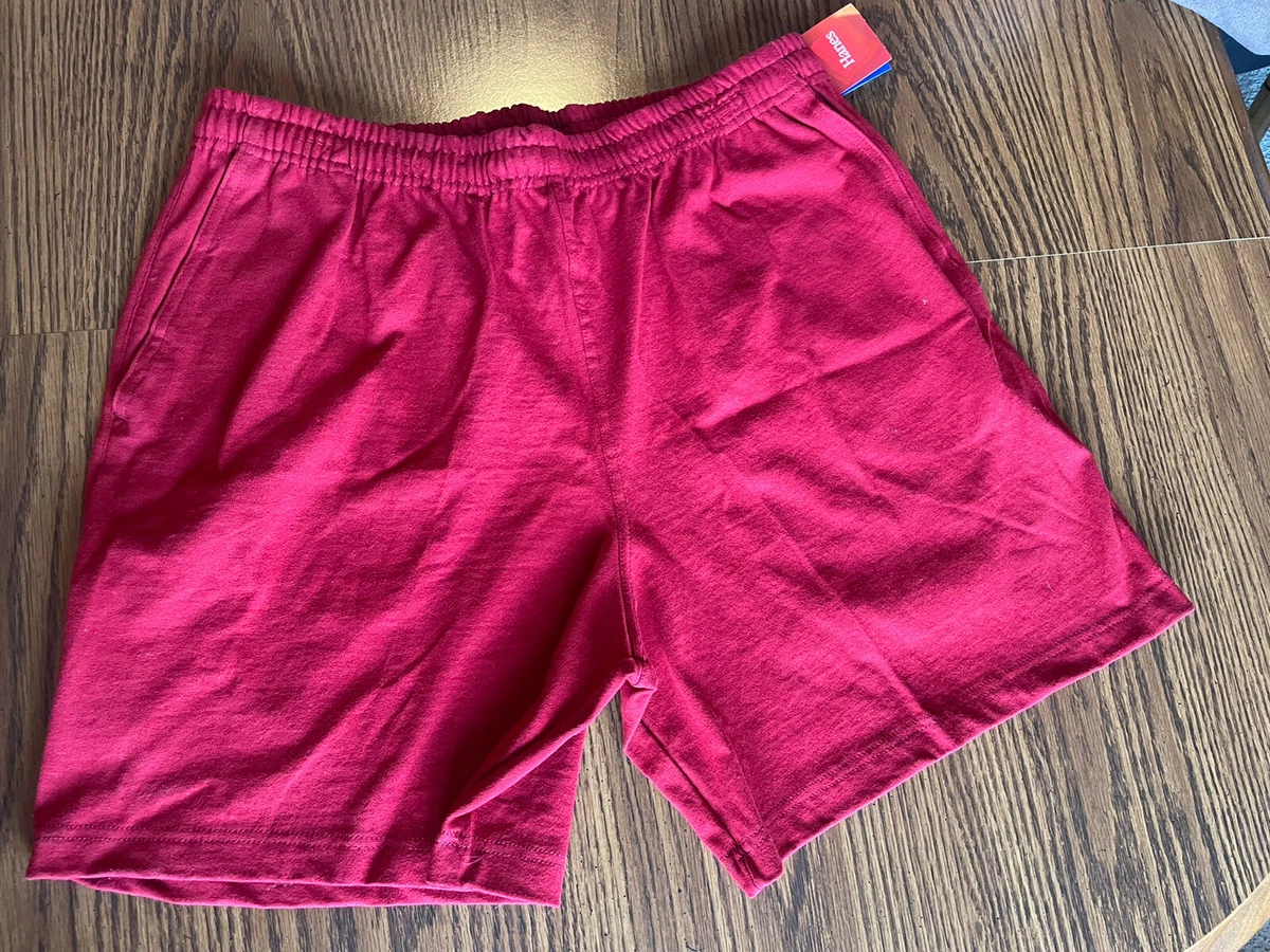 Hanes Mens Jersey Shorts Pockets Drawstring XL Montgomery Red eBay
