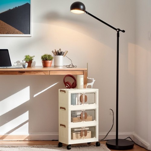 Confezione 3 Cestini Portaoggetti Impilabili Organizer con Porte,Ruote Contenitore Plastica Scatola - Foto 16 di 19