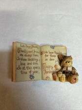 CHERISHED TEDDIES - WE BEAR THANKS - THANKSGIVING PRAYER PLAQUE