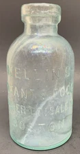 ATQ MELLIN'S INFANT'S FOOD DOLIBER GOODALE BOSTON 1890 HAND BLOWN BOTTLE