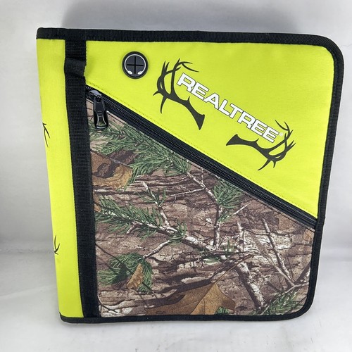 Realtree Trapper Keeper Stil Reißverschluss Mappe gelb Camouflage Kopfhörer 1,5" Ringe