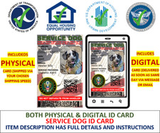 SERVICE DOG ID CARD VETERANS MILITARY DUAL SIDED PHYSICAL  DIGITAL