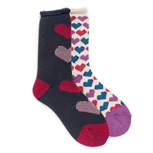 MUK LUKS Kid's Thermal Socks - 2 Pack - Large (3-5)