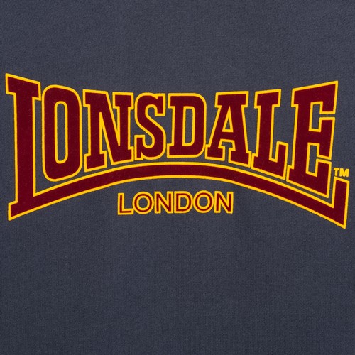 Lonsdale Blue Hoodie Classic Flock Print Hooded Sweatshirt Slim Fit Hooded Blue - Picture 3 of 7