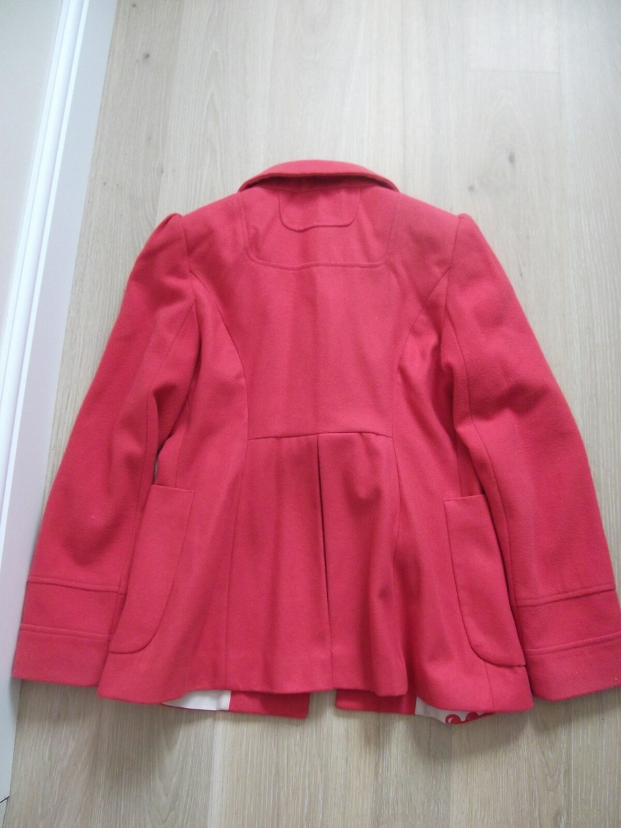Debenhams Ladies Size Dark Pink/Cherry Red Smart Coat UK