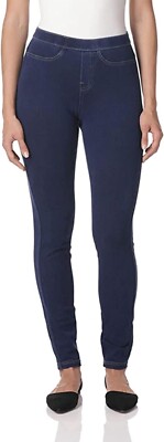 No Boundries Womens Skinny Fit Dark Wash Blue Denim Pull On High Rise Jeggings S