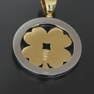 BVLGARI Tondo Clover Round Charm Pendant Top Stainless Steel BVLGARI Tondo Clover Round Charm Pendant Top Stainless Steel