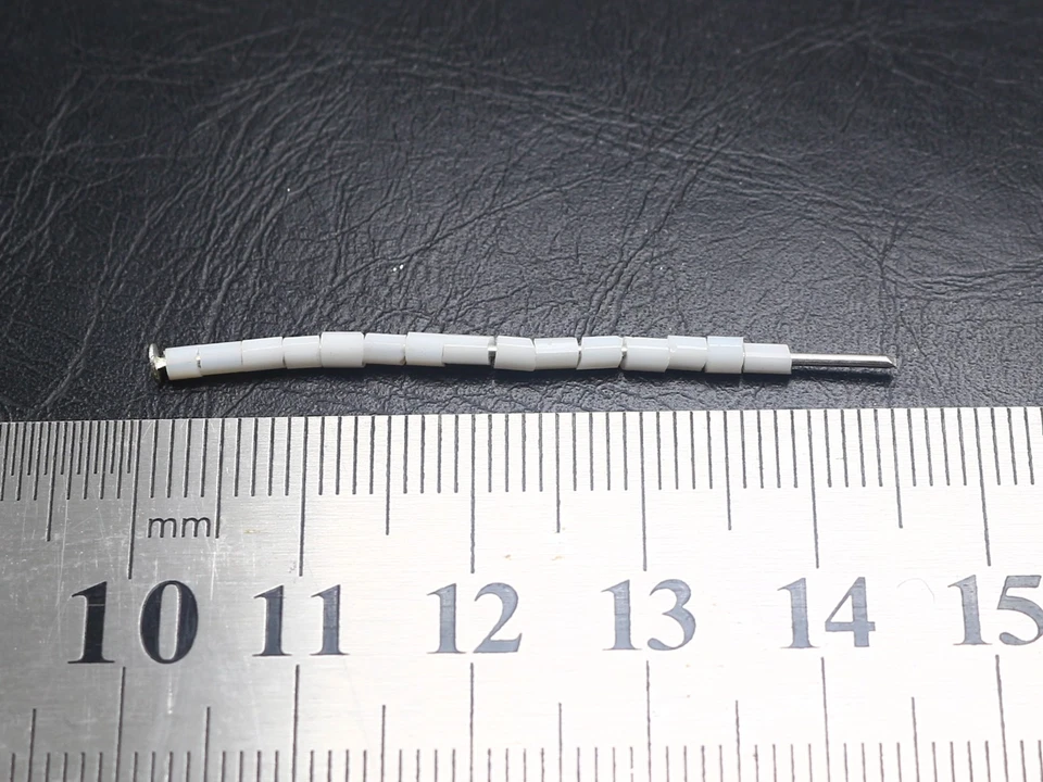 2500 Glass Tube Bugle Beads Opaque White Black 2X2mm + Storage Box Jewelry - Image 2 of 4