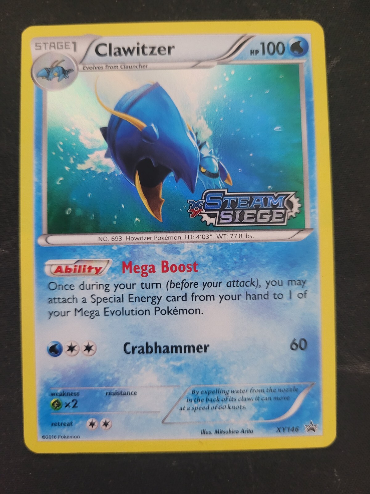 Clawitzer (XY146) - [Steam Siege Prerelease] XY Holo Promo - Pokemon Card
