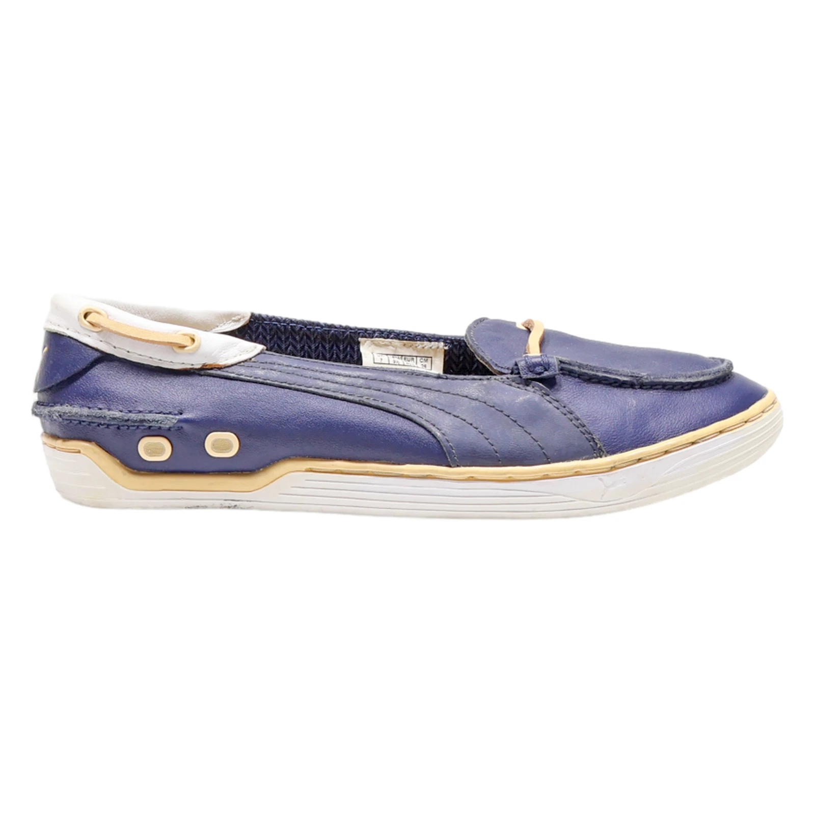 Scarpe mocassino PUMA blu pelle donna UK 7