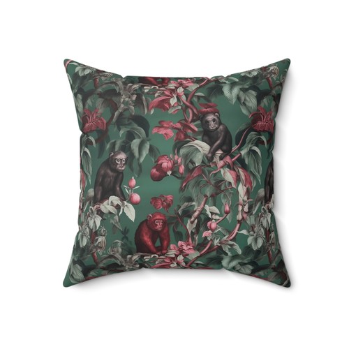 The White Lotus Collection Saxon Serenity Tropical Monkeys Square Pillow - Imagen 12 de 13
