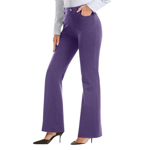 Women Office Pants Business Casual Work Pants with Pocket Pull On Regular Slacks - Picture 47 of 51