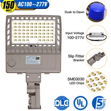 Dusk To Dawn 150W LED Shoebox Light Outdoor Parking Lot Street Area Stadium Lamp