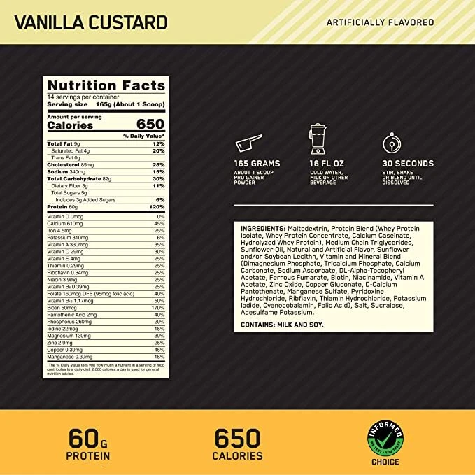 Optimum Nutrition - Gold Standard Pro Gainer - Imagem 3 de 4