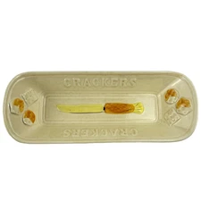 Retro Cheese & Cracker Tray Los Angeles Pottery 1959 12"x5" Handpainted MCM