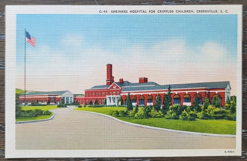 Shriners Hospital for Crippled Children Greenville South Carolina VTG Postcard