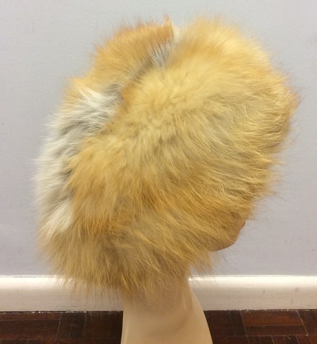 1960s Mitzi Lorenz Fluffy Ginger And Grey Coney Fur Hat M - Picture 2 of 5