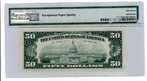 TOP POP RARE - 1974 $50 FRN PHILADELPHIA PMG 67EPQ GEM FR2118-C CA Block 1/7 - Picture 2 of 2