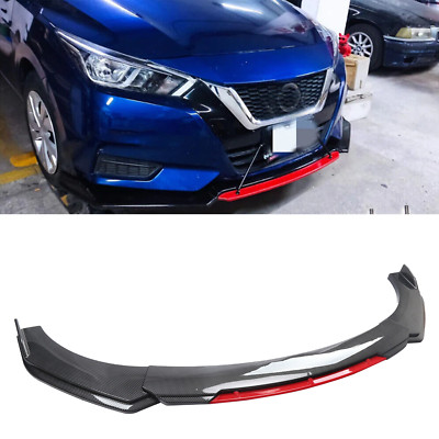 For NISSAN VERSA 2007-2022 Carbon Front Bumper Lip Spoiler Splitter