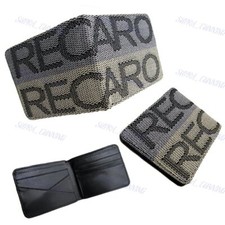 Custom Stitched Gradation Jdm Recaro Racing Seat Fabric Wallet Bifold Leather Custom Stitched Gradation Jdm Recaro Racing Seat Fabric Wallet Bifold Leather