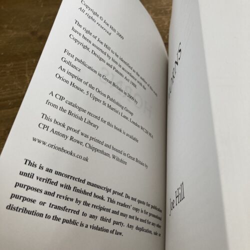 Horns Joe Hill UK Uncorrected Bound Manuscript Proof / ARC 1st ED Book - Picture 10 of 11