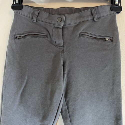 Hanna Andersson Sz 140 Girls sz 10 Pants Ankle Zip Skinny Jeggings Gray - Picture 3 of 5