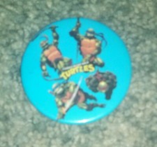 TMNT Teenage Mutant Ninja Turtles Film Duży pin Back Button Akcesoria 1990