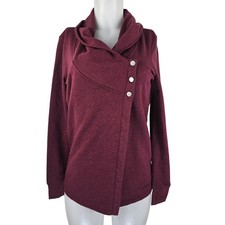 Danskin Burgundy Lightweight Long Sleeve Thumb-Holes Jacket Women S
