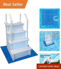 Stay-Put Swimming Pool Ladder Mat - Non-Slip, Wide Ribbed, Protective Pad, 36...