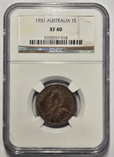 1931 AUSTRALIA 1 SHILLING NGC XF 40 Certified Coin