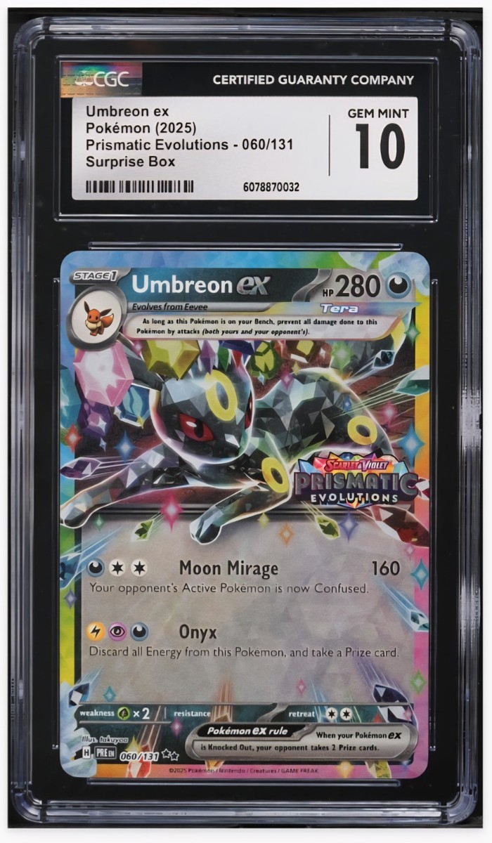 2025 😺 CGC-10 Umbreon ex #60 Prismatic Evolutions Pokemon Eead
