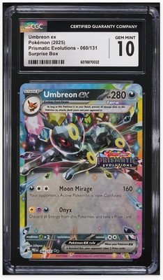 2025 😺 CGC-10 Umbreon ex #60 Prismatic Evolutions Pokemon Eead