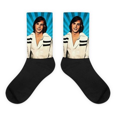 Shaun Cassidy Socks 70s Teen Idol Pop Star Retro Music Crew Socks