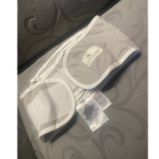 anna  eve Large 3pc Baby Swaddle Set Swaddle Hat Headband Space Gray/White