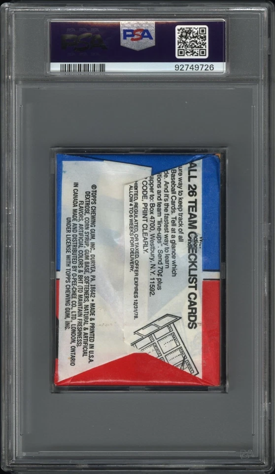 1977 Topps Baseball WAX PACK - ¡¿Tom Seaver?! = 92749726 - PSA 8 - HALLAZGO RARO🔥⚾ Foto 3 de 3