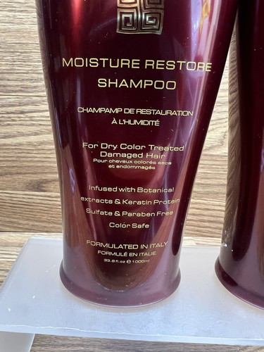 2 Bottles Bio Keratin Luxury Collection ~ Moisture Restore Shampoo 33.8 oz Each - Picture 3 of 6
