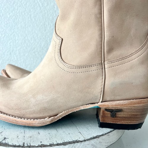 Botas de Vaquero Lane EMMA JANE 10 Cuero Hueso Vaquera Occidental Media Pantorrilla Alta - Imagen 7 de 15