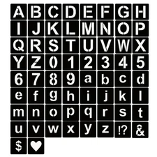 1.5 Inch Letter Stencils Symbol Numbers Craft Stencils 66 Pcs Reusable Plasti...