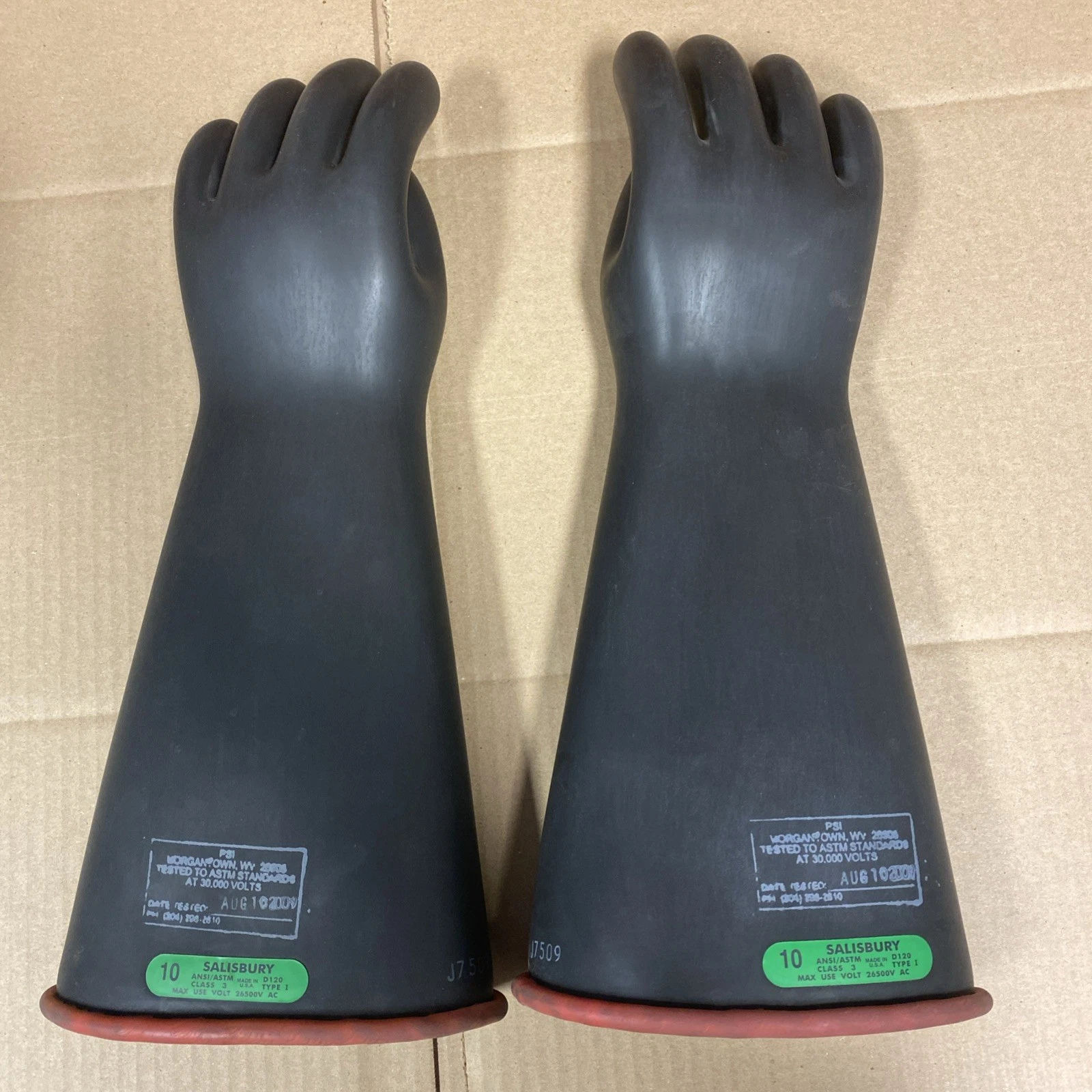 Salisbury Class 3 Electrical Insulating Gloves Size 10 Black/Red 26.5kV ASTM