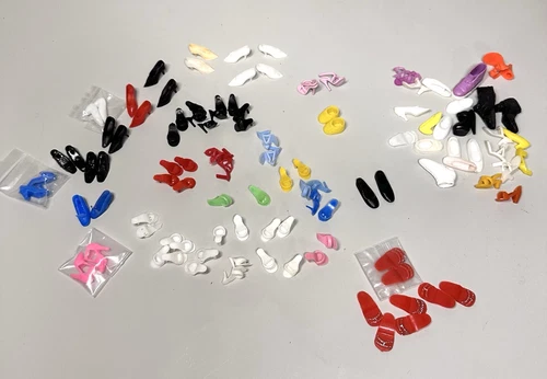 VNT Barbie Clone Fashion Doll Shoes 36 pr + 22single Mules Pilgrims Heels Sandel
