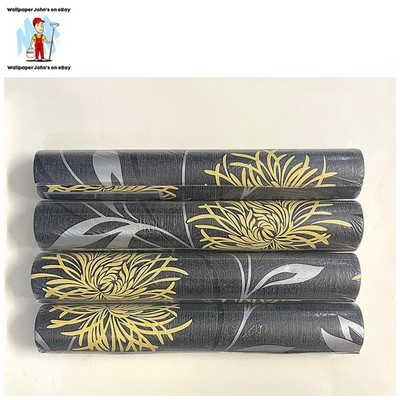 4 Rollen Angebot feines Dekor, stilvolle strukturierte moderne florale Design Tapete