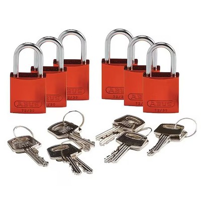 Brady 133265 Lockout Padlock, Keyed Different, Aluminum, Orange, 1 In Shackle