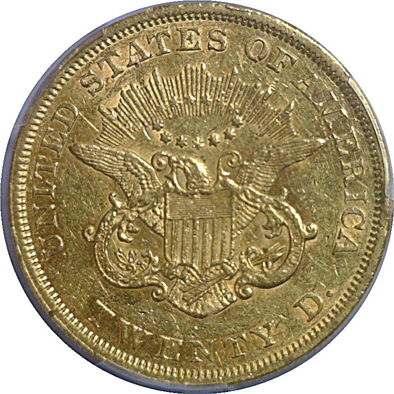 Liberty Gold 1850 $20 graduación profesional AU-55 Foto 3 de 3