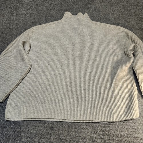 Everlane Sweater Womens XXL Grey Ribbed High Collar Wool Cashmere Blend Pullover - Picture 10 of 14