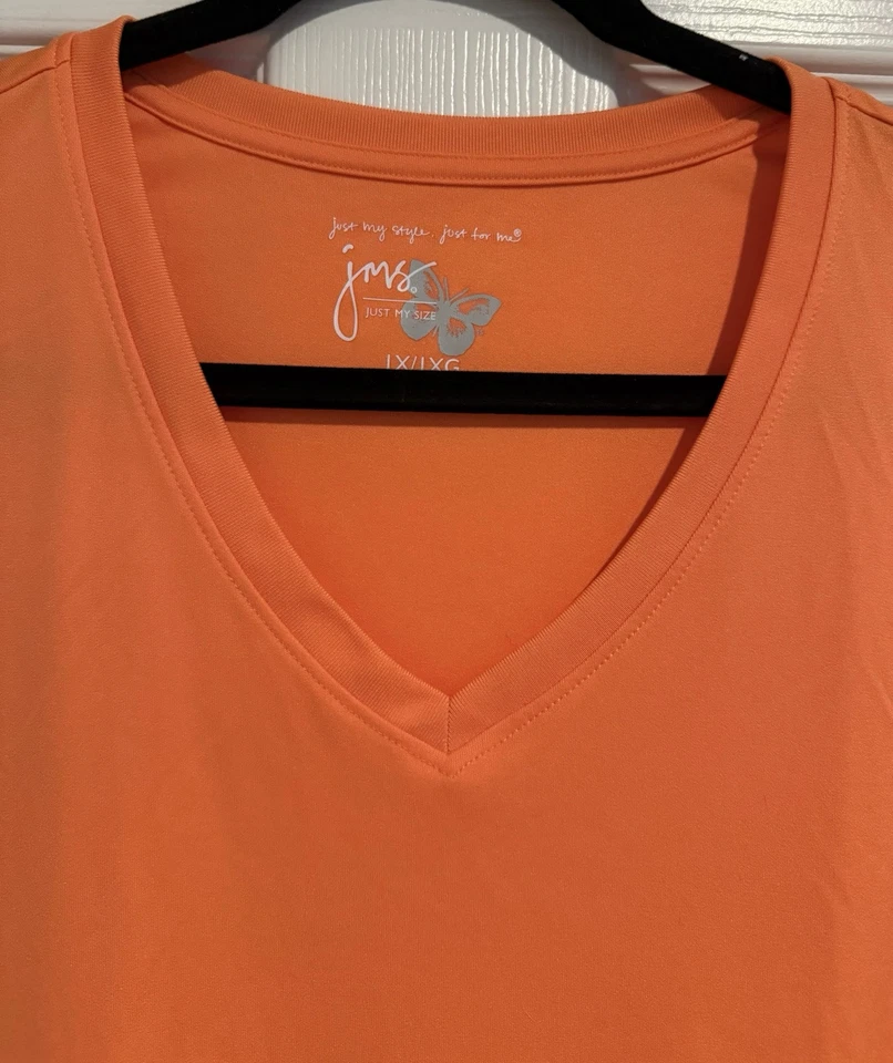 Women's Plus Size 1X XL Workout Shirt Orange JMS - A0078 - Image 3 of 4