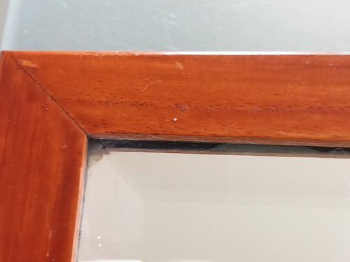 Teak MCM Rectangular Wall Mirror Bevelled Glass Scandi Retro 1970's 67 x 39cms - Picture 11 of 15