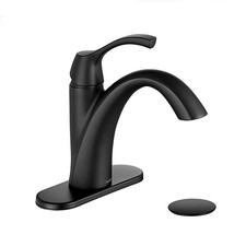 Bathroom Sink Faucet Matte Black, Single Handle Bathroom Faucet for 1 Hole wi...