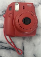 FujiFilm Instax Mini 8 Instant Camera Red Raspberry - Tested Works Clean