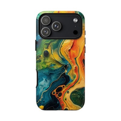 Vivid Neon Coral Lime Green Liquid