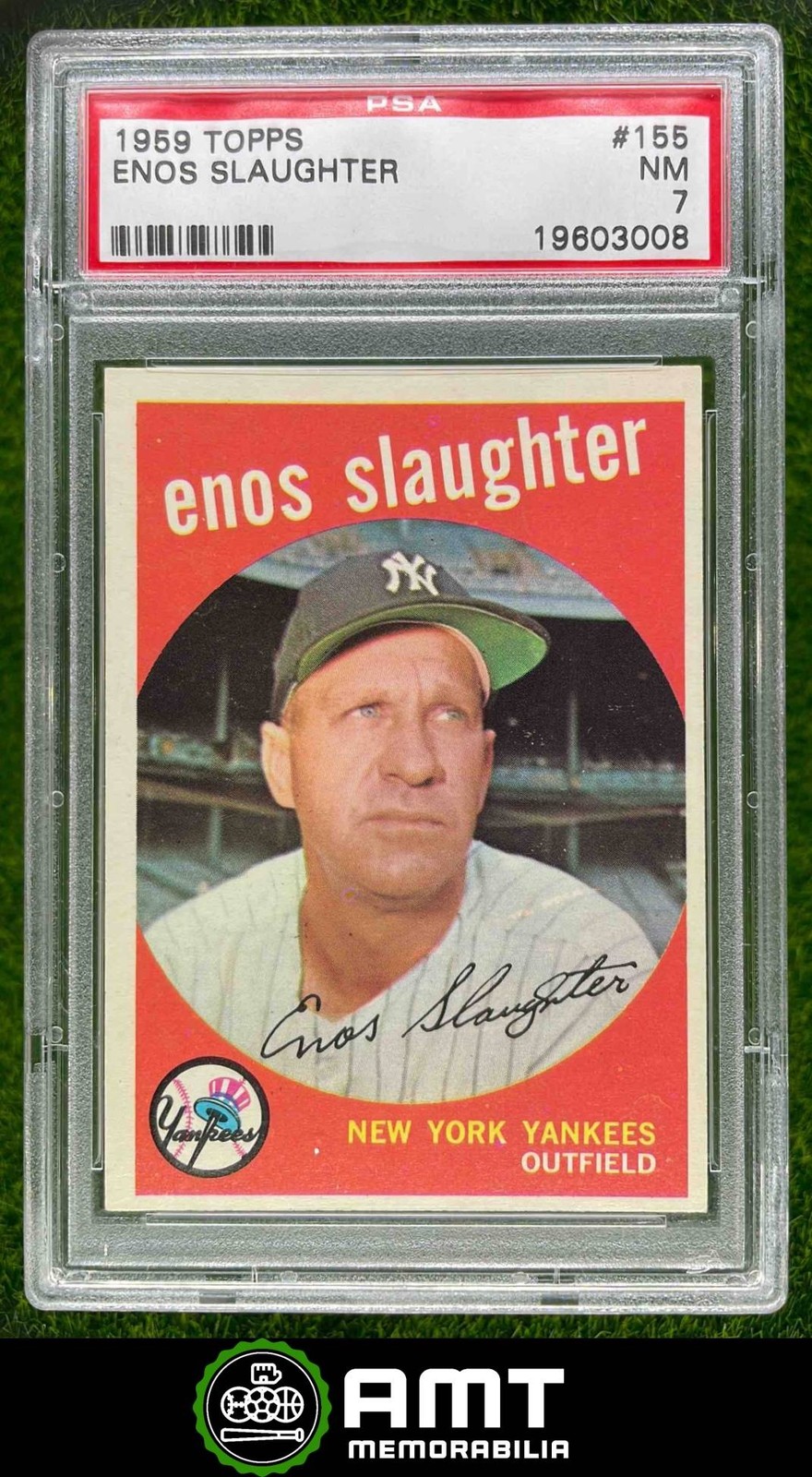 19603008 1959 Topps #155 Enos Slaughter New York Yankees PSA 7
